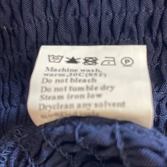 Women’s Small Navy Blue Wide Leg Jumpsuit Romper Wide Strap Lightweight - Picture 6 of 6